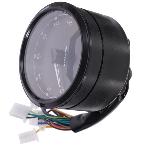 TEHAUX Motorcycle Tachometer Gauge LCD Digital Needle Display Black