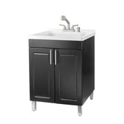 TEHILA Black Utility Sink Laundry Vanity with Stainless Finish Pull-Out Faucet and Soap Dispenser