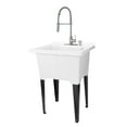 thumbnail image 1 of TEHILA LUXE 18 Gallon White Utility Sink with Stainless Finish Coil Pull-Down Faucet - 9510, 1 of 11