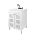 thumbnail image 1 of TEHILA White Utility Sink Laundry Vanity with Black Pull-Out Faucet and Soap Dispenser, 1 of 11
