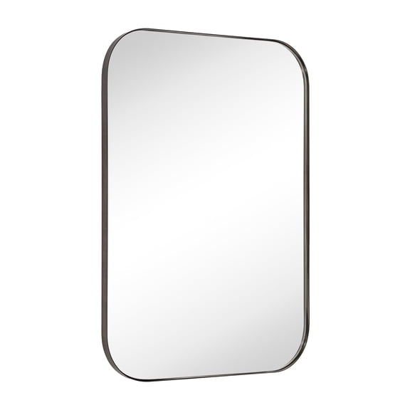TEHOME 22x30'' Oil Rubbed Bronze Rounded Rectangle Stainless Steel Metal Framed Rectangular Bathroom Mirror, Vertical and Horizontal Hanging