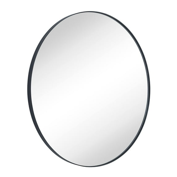 TEHOME Yolanta 30 x 30'' Black Round Mirror Circle Wall Mirror Circular Round Mirror