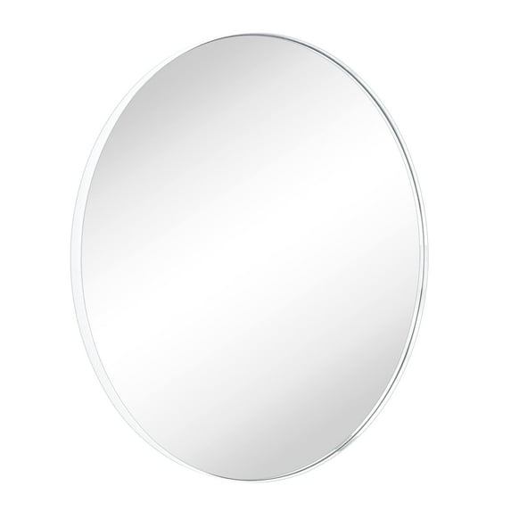 TEHOME Yolanta Chrome Round Mirror, 30 inches Diameter, Circle Wall