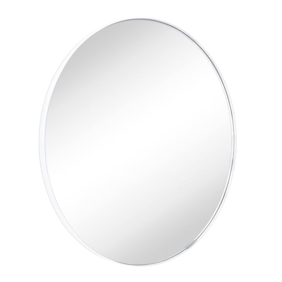 TEHOME Yolanta Chrome Round Mirror, 30 inches Diameter, Circle Wall