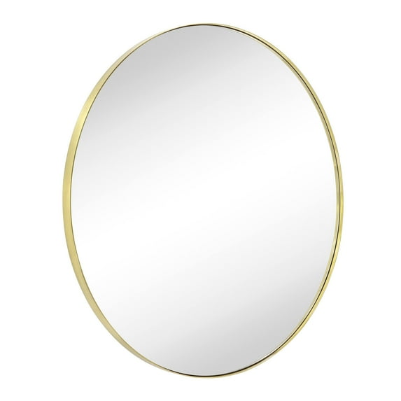 TEHOME Yolanta Gold Round Mirror, 30 inches Diameter, Circle Wall