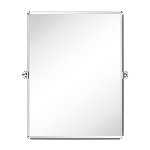 TEHOME Brushed Nickel Pivot Bathroom Mirror, 30x40 inches, Metal framedd Rectangle, Tilting Beveled Vanity Mirror