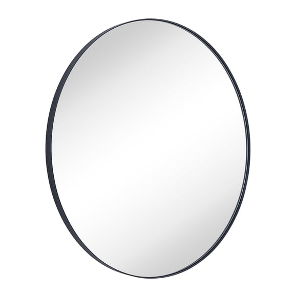 TEHOME Yolanta Matte Black Round Mirror, 40 inches Diameter, Circle Wall for Bathroom