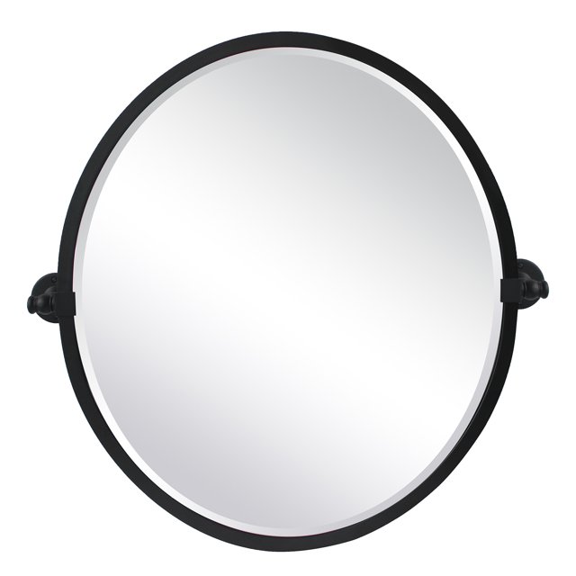 TEHOME Black Metal Framed Pivot Oval Bathroom Mirror Vanity Mirrors 23