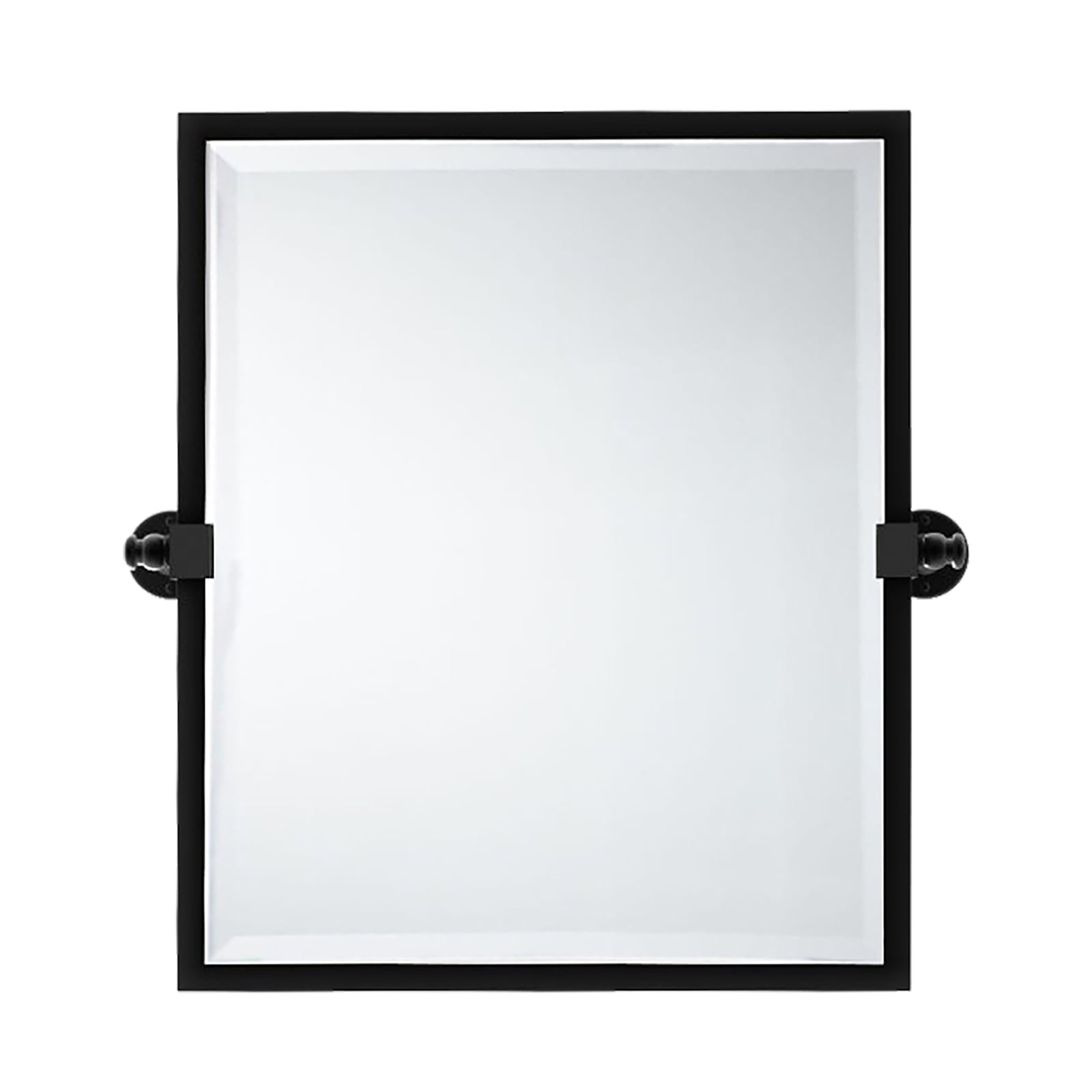 TEHOME Black Metal Framed Pivot Rectangle Bathroom Mirror 20x24