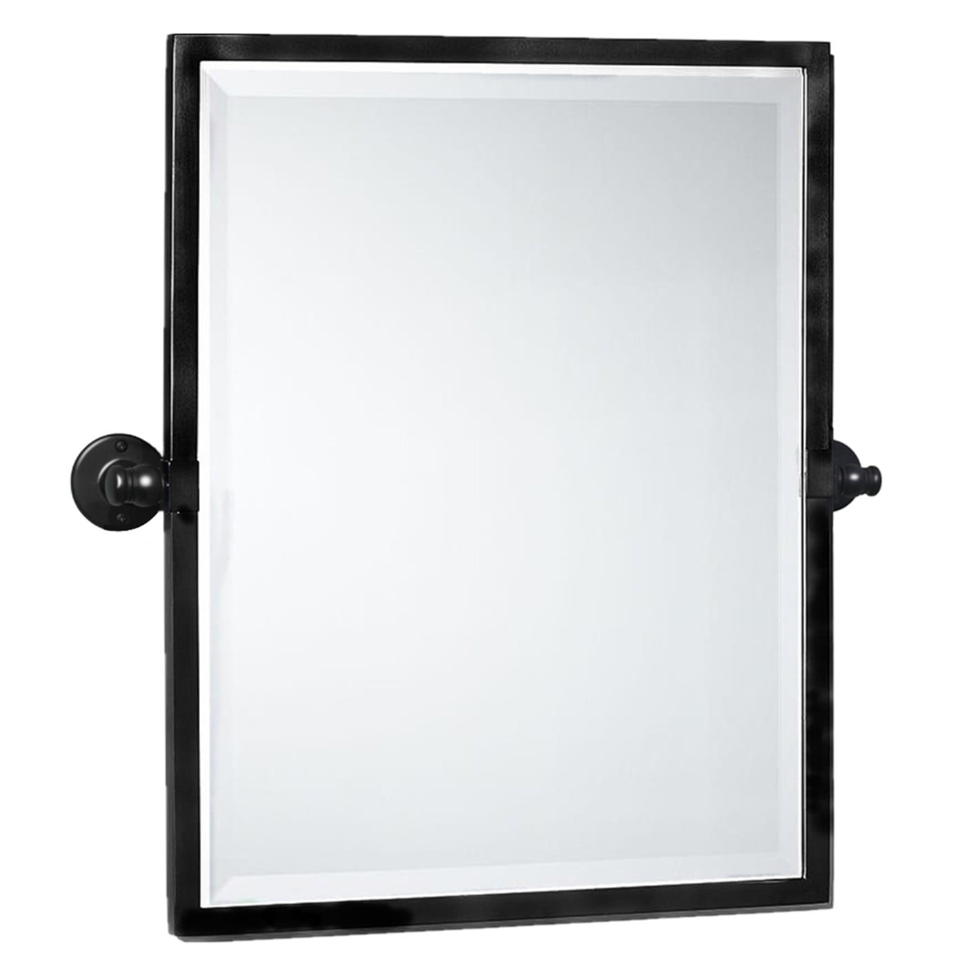 TEHOME Black Metal Framed Pivot Rectangle Bathroom Mirror 20x24