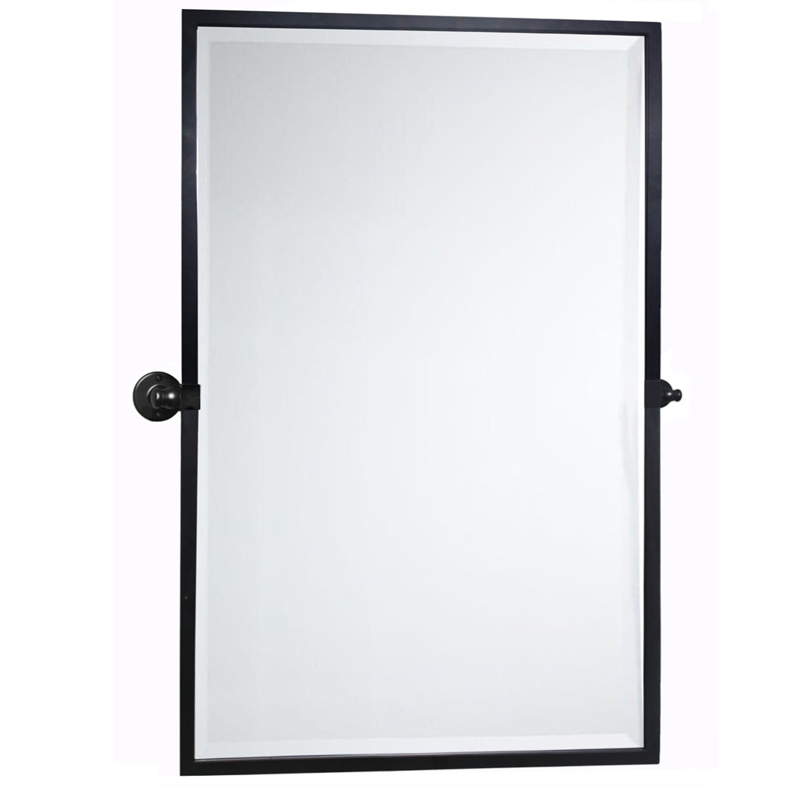 TEHOME Black Metal Framed Pivot Rectangle Bathroom Mirror 24x36