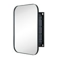 thumbnail image 1 of TEHOME Black Rectangle Medicine Cabinet, 22x30 inches, Recessed/Surface Mount, Stainless Steel, 1 of 8