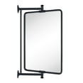 thumbnail image 1 of TEHOME Black Rounded Rectangle Pivot-N-View Bathroom Vanity Mirror 14x22", 1 of 6