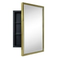 thumbnail image 1 of TEHOME Brushed Gold Metal Framed Recessed Bathroom Medicine Cabinet with Mirror 16 x 24'', 1 of 5