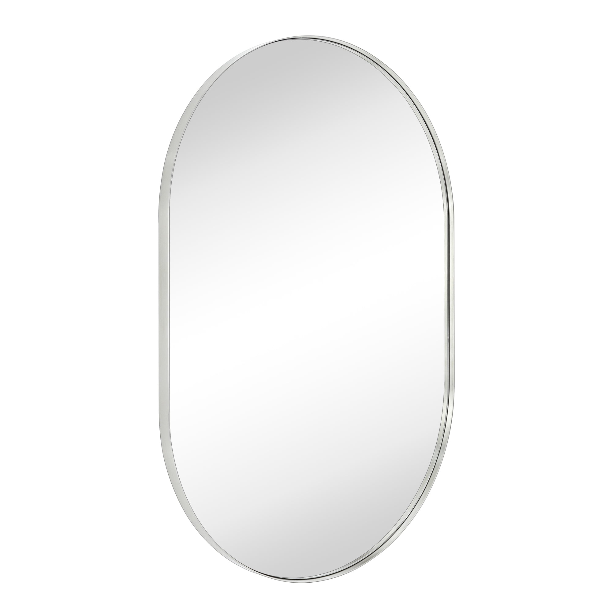 Tehome Brushed Nickel 24x36 Oval Mirror Capsule Pill Shaped Bathroom Vanity Mirror Oblong 3224