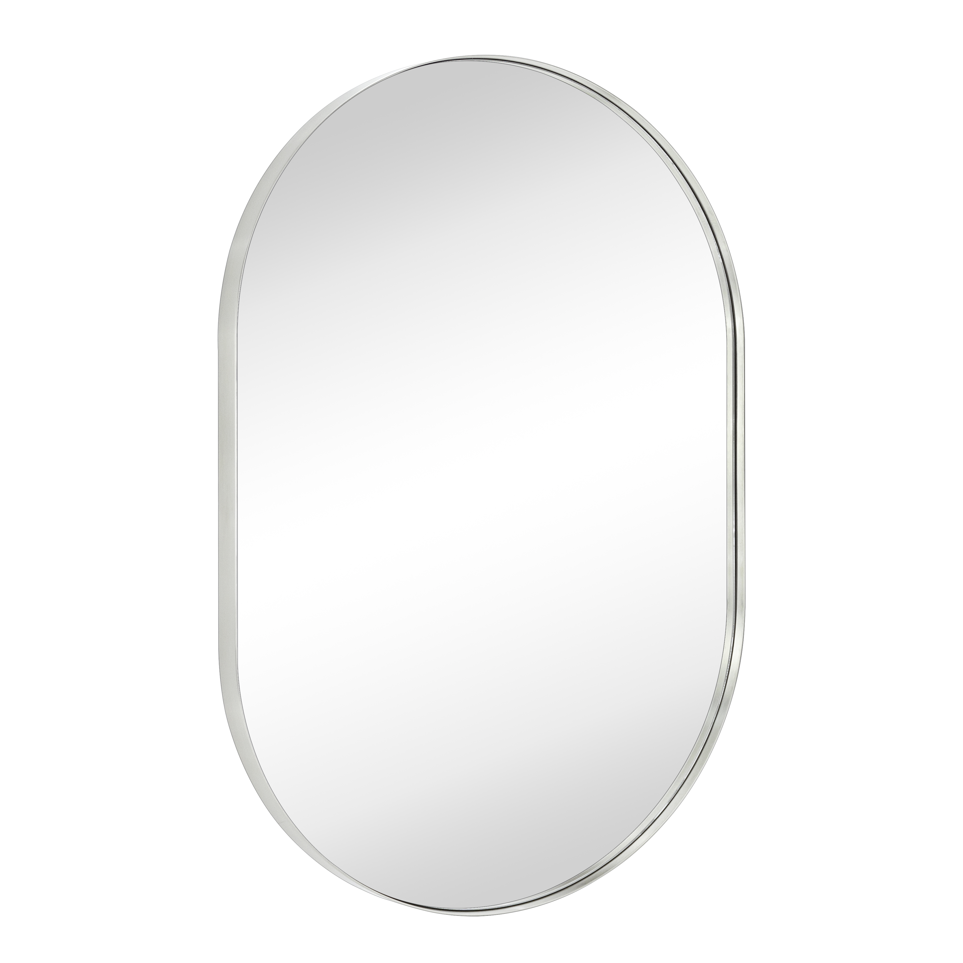 TEHOME Brushed Nickel 30x40'' Oval Mirror Capsule Pill Shaped Bathroom Vanity Mirror Oblong