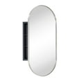 thumbnail image 1 of TEHOME Brushed Nickel Oval Recessed Stainless Steel Metal Framed Oblong Pill Shaped Bathroom Cabinet with Mirror 16x33'', 1 of 10