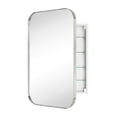 thumbnail image 1 of TEHOME Brushed Nickel Rectangle Bathroom Medicine Cabinet with Mirror Recessed and Surface Mount Stainless Steel Metal Framed Rounded Rectangular Bathroom Cabinet with Mirror 22x30'', 1 of 9