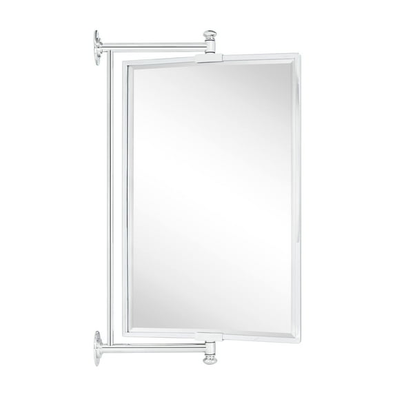TEHOME Chrome Beveled Rectangle Pivot-N-View Bathroom Vanity Mirror 14x22"