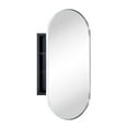 thumbnail image 1 of TEHOME Chrome Oval Recessed Bathroom Medicine Cabinet with Mirror Stainless Steel Metal Framed Oblong Pill Shaped Bathroom Cabinet with Mirror 16x33'', 1 of 10