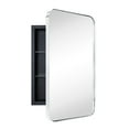 thumbnail image 1 of TEHOME Chrome Rectangle Recessed Bathroom Medicine Cabinet with Mirror Stainless Steel Metal Framed Rounded Rectangular Bathroom Cabinet with Mirror 16x24'', 1 of 8