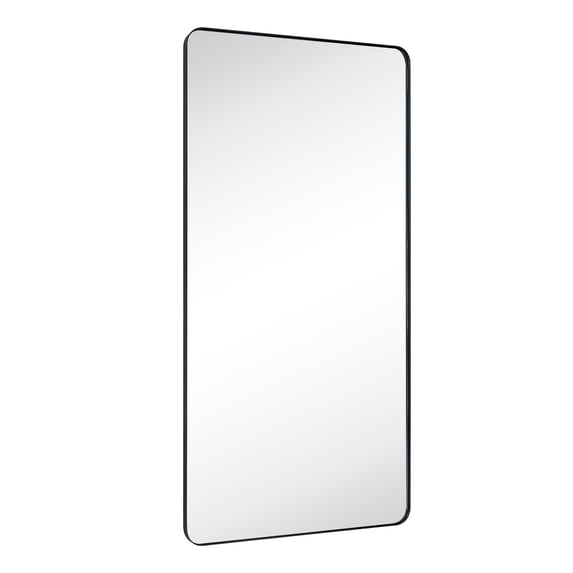 TEHOME Kengston Comtemporary Black Metal Framed Rectangle Bathroom Vanity Mirror 30x60''