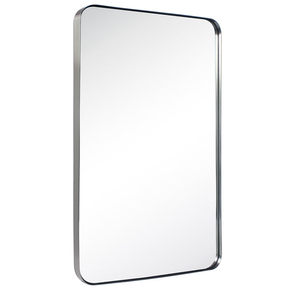 TEHOME Kengston Comtemporary Brushed Nickel Metal Framed Rectangle Bathroom Vanity Mirror 30x36''