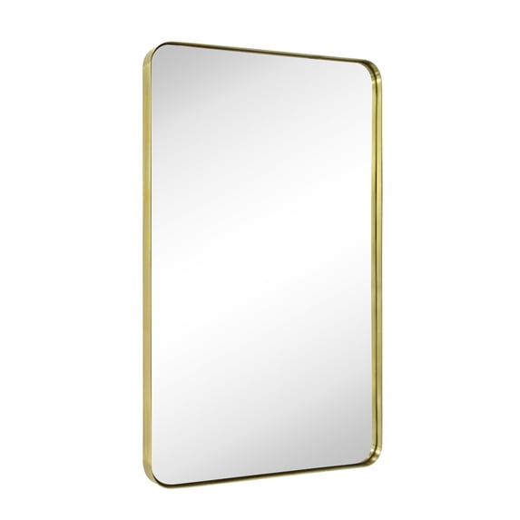 TEHOME Kengston Comtemporary Gold Metal Framed Rectangle Bathroom Vanity Mirror 20x30''