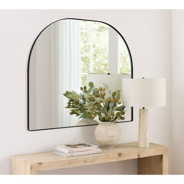 TEHOME Dezerae Large Arch Mirror for Mantel, 40'' W x 32'' H 32'' x 40'' - Black