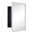 thumbnail image 1 of TEHOME Farmhouse 16 in. W x 24 in. H Small Recessed Metal Rectangular Bathroom Medicine Cabinets with Mirror in Polished Nickel, 1 of 5