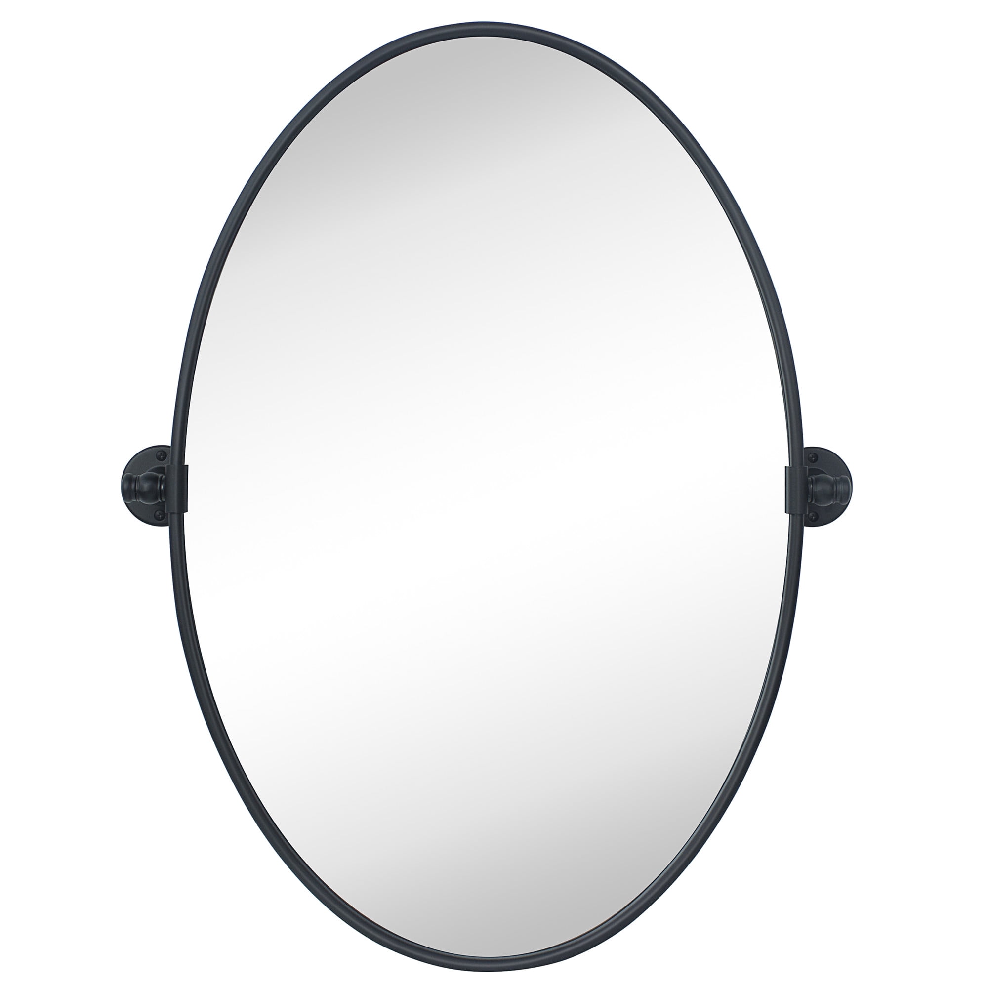 TEHOME Farmhouse Oval Black Metal Pivot Bathroom Vanity Mirror Tilting Vanity Mirrors 20x30