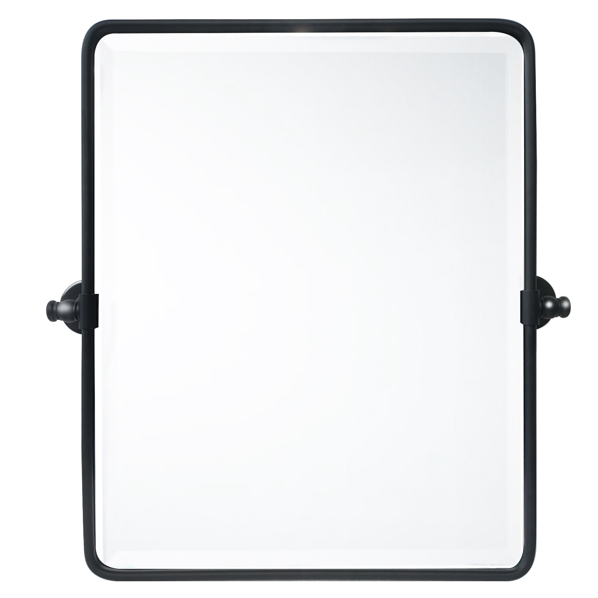 TEHOME Farmhouse Pivot Rectangle Bathroom Mirror Black Metal Framed