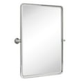 thumbnail image 1 of TEHOME Farmhouse Chrome Bathroom Mirror, 20x30 inches, Pivot Rectangle, Tilting, 1 of 6
