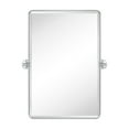 thumbnail image 1 of TEHOME Farmhouse Pivot Rectangle Bathroom Mirror Chrome Metal Framed Tilting Beveled Vanity Mirrors 20x30", 1 of 13
