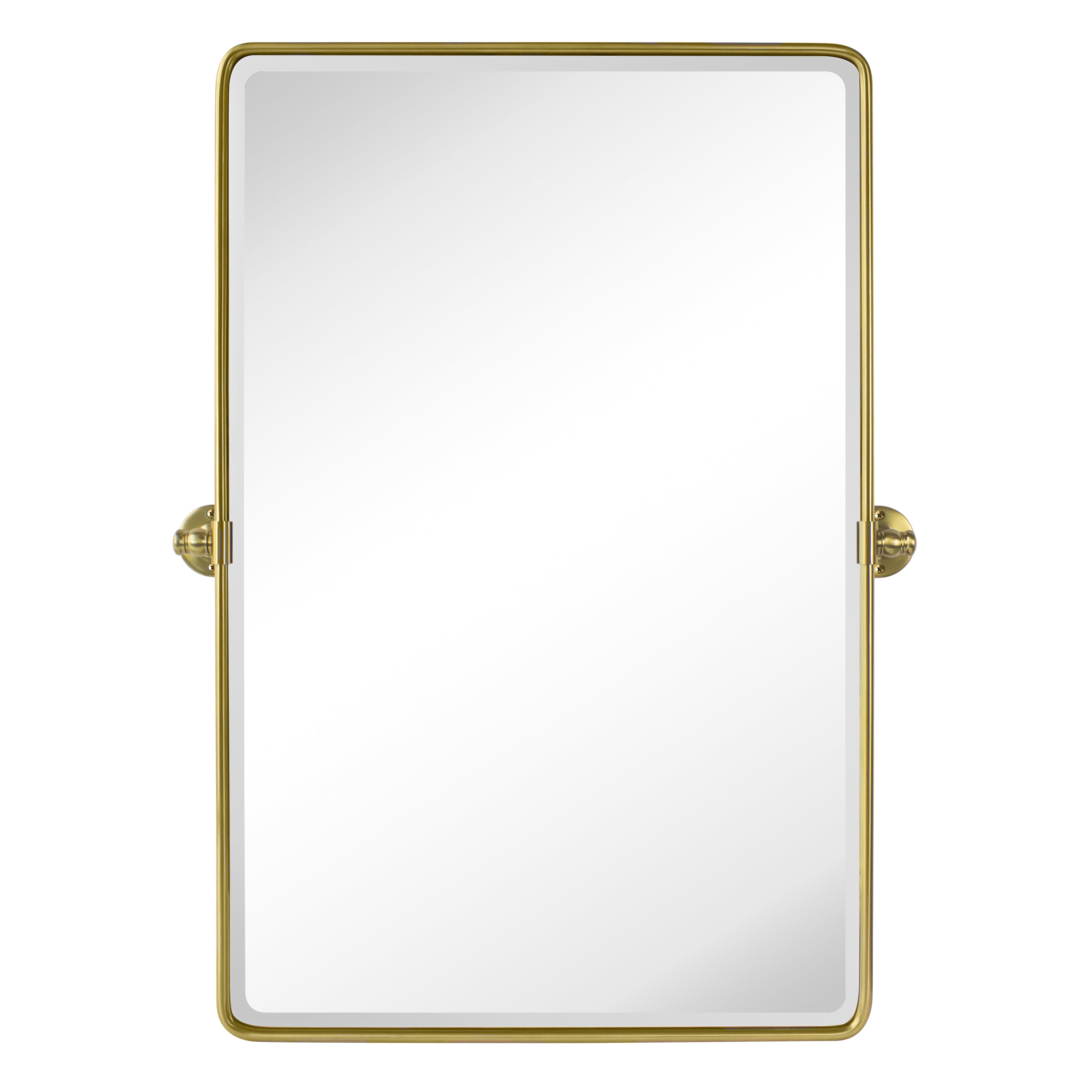 TEHOME Farmhouse Pivot Rectangle Bathroom Mirror Gold Metal Framed