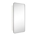 thumbnail image 1 of TEHOME Garnes Recessed or Surface Mount Framed Medicine Cabinet with Adjustable Shelves 20'' x 40'' - Brushed Nickel, 1 of 9