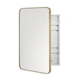 thumbnail image 1 of TEHOME Garnes Recessed or Surface Mount Framed Medicine Cabinet with Adjustable Shelves 24'' x 30'' - Brushed Gold, 1 of 11