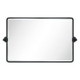thumbnail image 1 of TEHOME Horizontal Farmhouse Black Metal Framed Rounded Pivot Rectangle Bathroom Mirror 30x20", 1 of 9