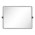 thumbnail image 1 of TEHOME Horizontal Farmhouse Black Metal Framed Rounded Pivot Rectangle Bathroom Mirror 40x30", 1 of 8