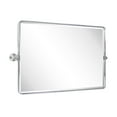 thumbnail image 1 of TEHOME Horizontal Farmhouse Chrome Metal Framed Rounded Pivot Rectangle Bathroom Mirror 35x23", 1 of 7