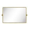 thumbnail image 1 of TEHOME Horizontal Farmhouse Gold Metal Framed Rounded Pivot Rectangle Bathroom Mirror 35x23", 1 of 10