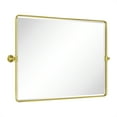 thumbnail image 1 of TEHOME Horizontal Farmhouse Gold Metal Framed Rounded Pivot Rectangle Bathroom Mirror 40x30", 1 of 7