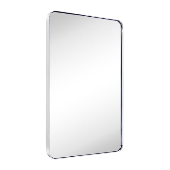 TEHOME Kengston 24 in. W x 36 in. H Large Rectangular Metal Framed Wall Mounted Bathroom Vanity Mirror in Polished Nickel