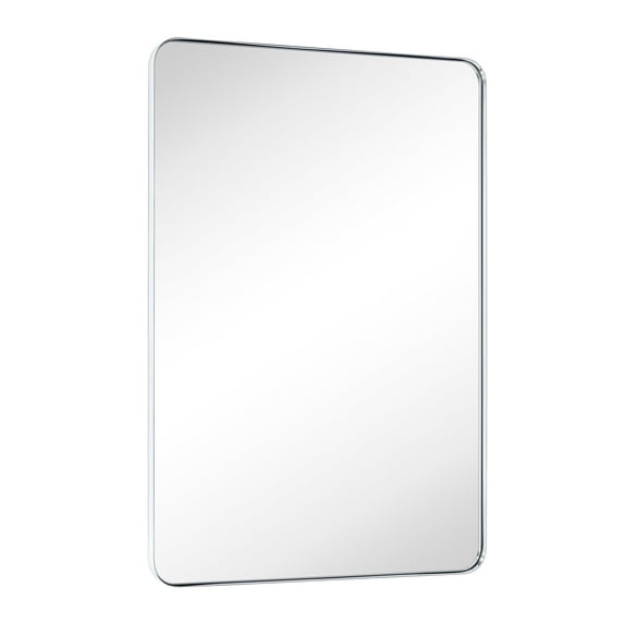 TEHOME Kengston 30 in. W x 40 in. H Rectangular Stainless Steel Metal Framed Wall Mounted Bathroom Vanity Mirror in Polished Nickel