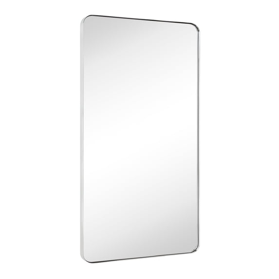 TEHOME Kengston 30 in. W x 60 in. H Rectangular Stainless Steel Framed Wall Mounted Bathroom Vanity Mirror in Polished Nickel