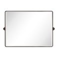 thumbnail image 1 of TEHOME Horizontal Farmhouse Oil Rubbed Bronze Metal Framed Rounded Pivot Rectangle Bathroom Mirror 40x30", 1 of 8