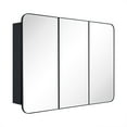 thumbnail image 1 of TEHOME Matt Black Triple Door Recessed & Surface Mount Rectangle Bathroom Medicine Cabinet with Mirror 26 x 36'' 3 Door Metal Framed Rectangular Bathroom Cabinet 36 by 26 inches, 1 of 8