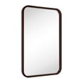 thumbnail image 1 of TEHOME Natural Walnut Wood Bathroom Mirror, 20x30 inches, Solid Wood framedd Rounded Rectangle, 1 of 8