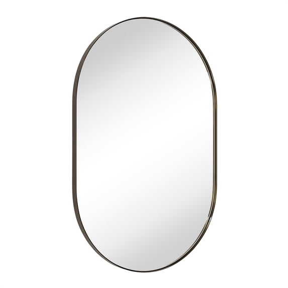 TEHOME Oil Rubbed Bronze Oval Mirror, 20x30 Inches, Capsule Pill Shaped, Stainless Steel Framed Bathroom Mirror