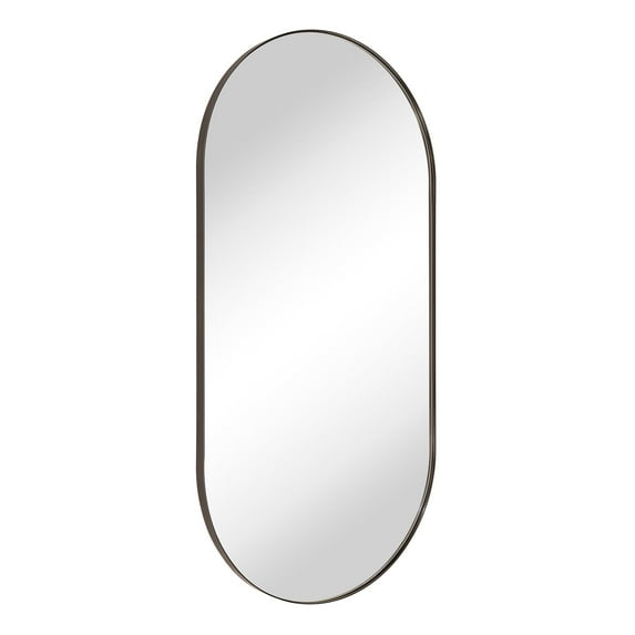 TEHOME Oil Rubbed Bronze Oval Mirror, 20x40 Inches, Capsule Pill Shaped, Stainless Steel Framed Bathroom Mirror